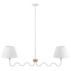 Sunlit Natural/White Squiggle 2-Arm Pendant Light - Ornate Home