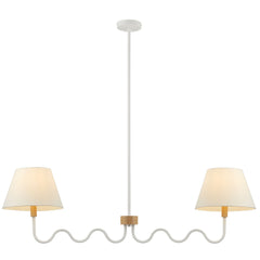 Sunlit Natural/White Squiggle 2-Arm Pendant Light - Ornate Home