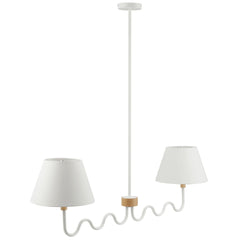 Sunlit Natural/White Squiggle 2-Arm Pendant Light - Ornate Home