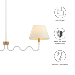 Sunlit Natural/White Squiggle 2-Arm Pendant Light - Ornate Home