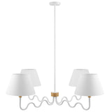 Sunlit Natural/White Squiggle 4-Arm Pendant Light - Ornate Home