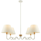 Sunlit Natural/White Squiggle 4-Arm Pendant Light - Ornate Home