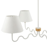 Sunlit Natural/White Squiggle 4-Arm Pendant Light - Ornate Home