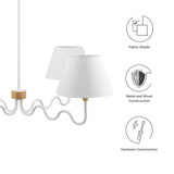 Sunlit Natural/White Squiggle 4-Arm Pendant Light - Ornate Home