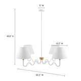 Sunlit Natural/White Squiggle 4-Arm Pendant Light - Ornate Home