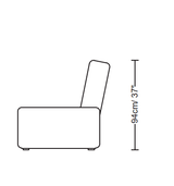 Sunny Ivory Corduroy Velvet Armless Chair - Ornate Home