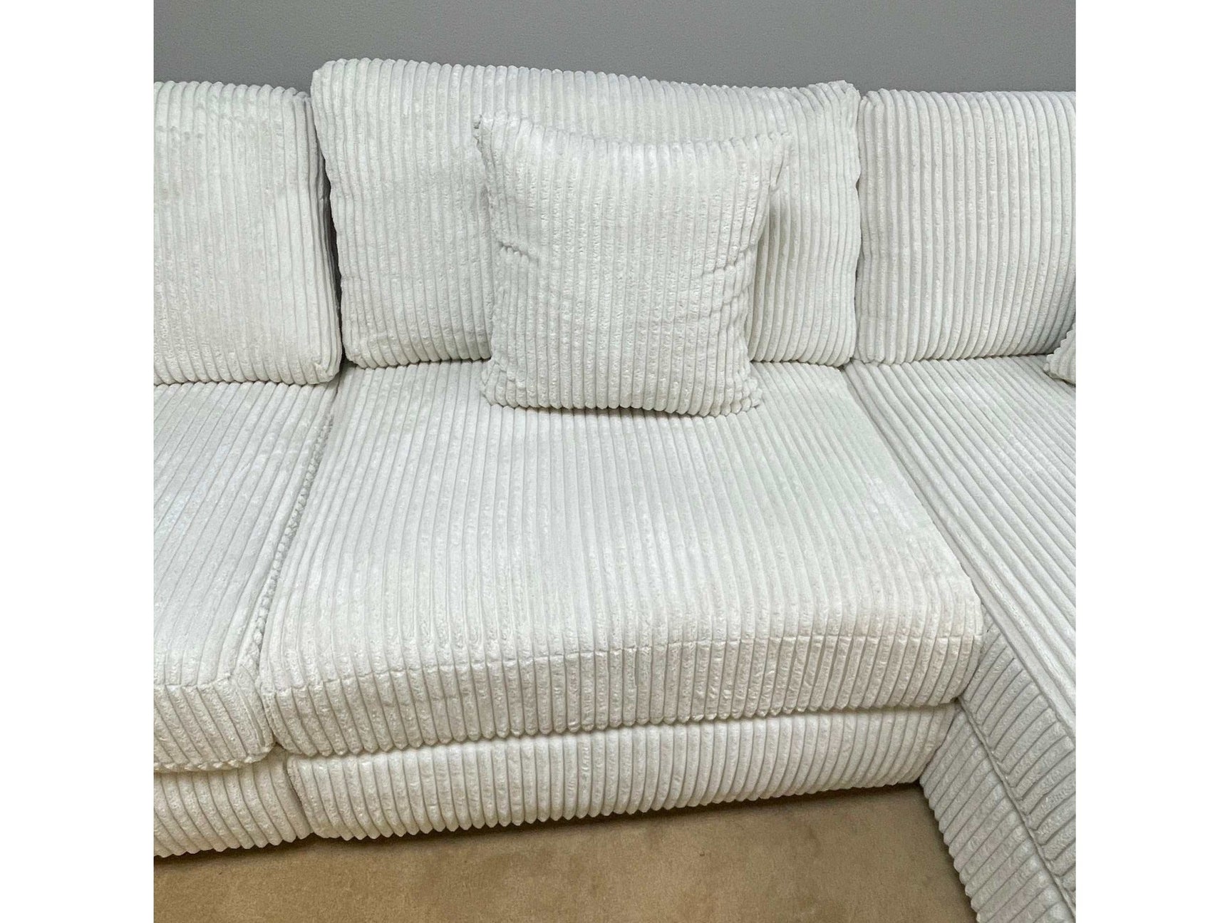 Sunny Ivory Corduroy Velvet Armless Chair - Ornate Home