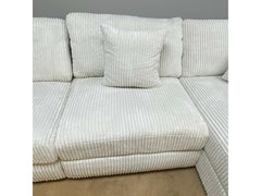 Sunny Ivory Corduroy Velvet Armless Chair - Ornate Home