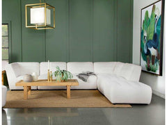 Sunny Natural White 6pc Modular Sectional Living Room Set - Ornate Home
