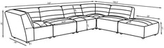 Sunny Natural White 6pc Modular Sectional Living Room Set - Ornate Home