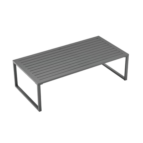 Sunnyside Corner Patio Conversation Set with Table in Grey on Grey - Ornate Home