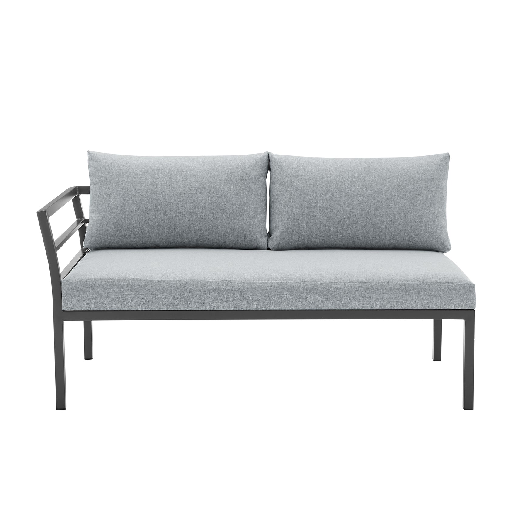 Sunnyside Corner Patio Conversation Set with Table in Grey on Grey - Ornate Home