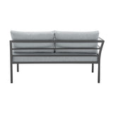 Sunnyside Corner Patio Conversation Set with Table in Grey on Grey - Ornate Home