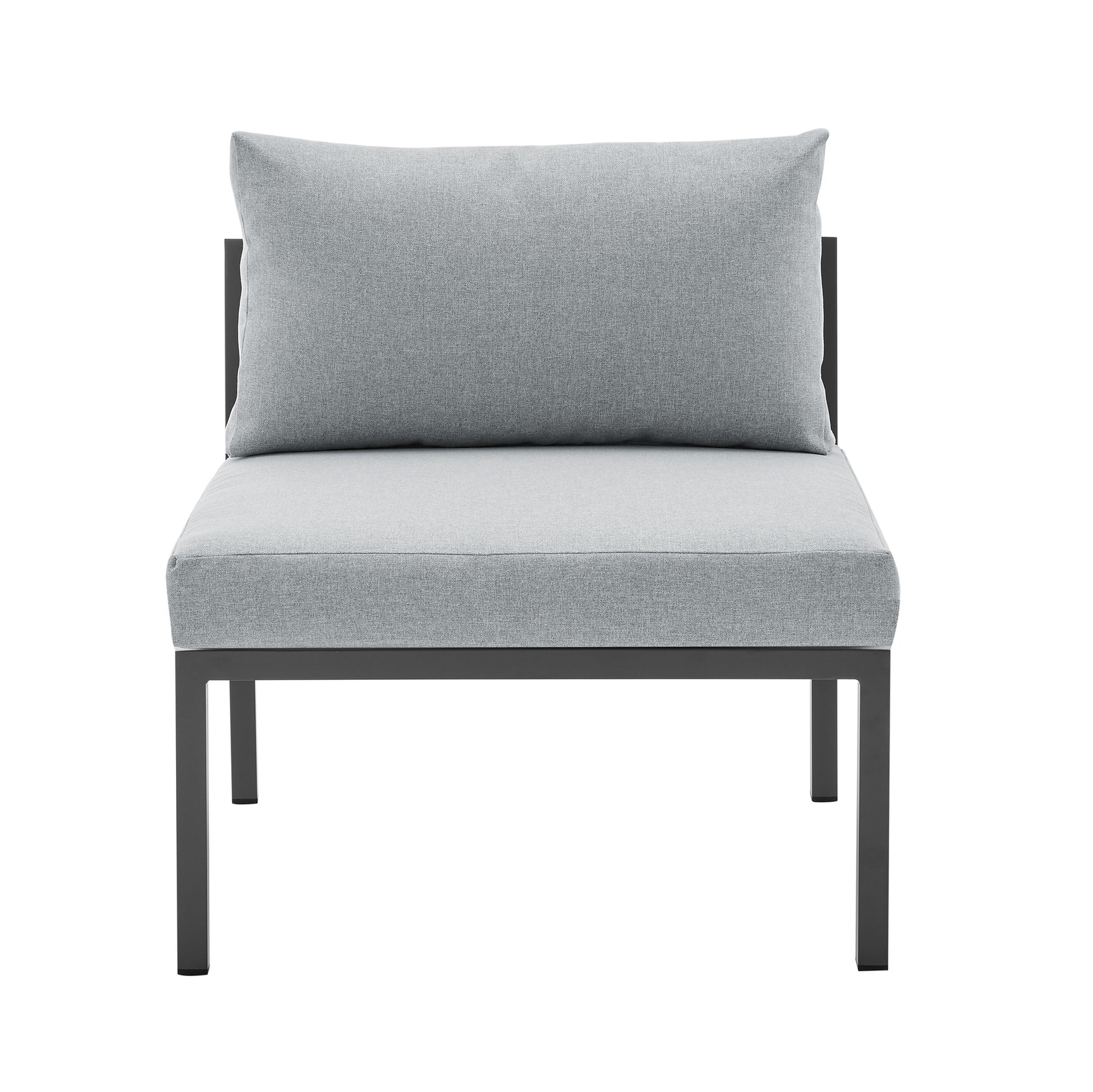 Sunnyside Corner Patio Conversation Set with Table in Grey on Grey - Ornate Home