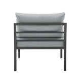 Sunnyside Corner Patio Conversation Set with Table in Grey on Grey - Ornate Home