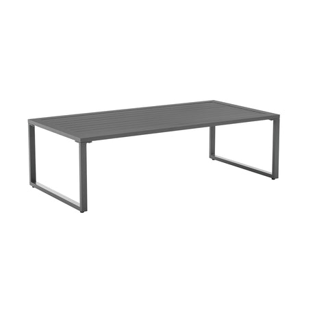 Sunnyside Corner Patio Conversation Set with Table in Grey on White - Ornate Home