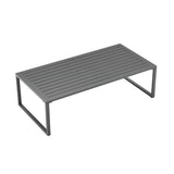 Sunnyside Corner Patio Conversation Set with Table in Grey on White - Ornate Home