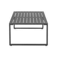 Sunnyside Corner Patio Conversation Set with Table in Grey on White - Ornate Home