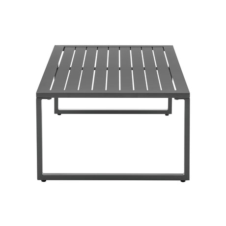 Sunnyside Corner Patio Conversation Set with Table in Grey on White - Ornate Home