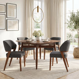 Sunobu Azure Gray & Walnut Dining Chair (Set of 2) - Ornate Home