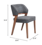 Sunobu Azure Gray & Walnut Dining Chair (Set of 2) - Ornate Home