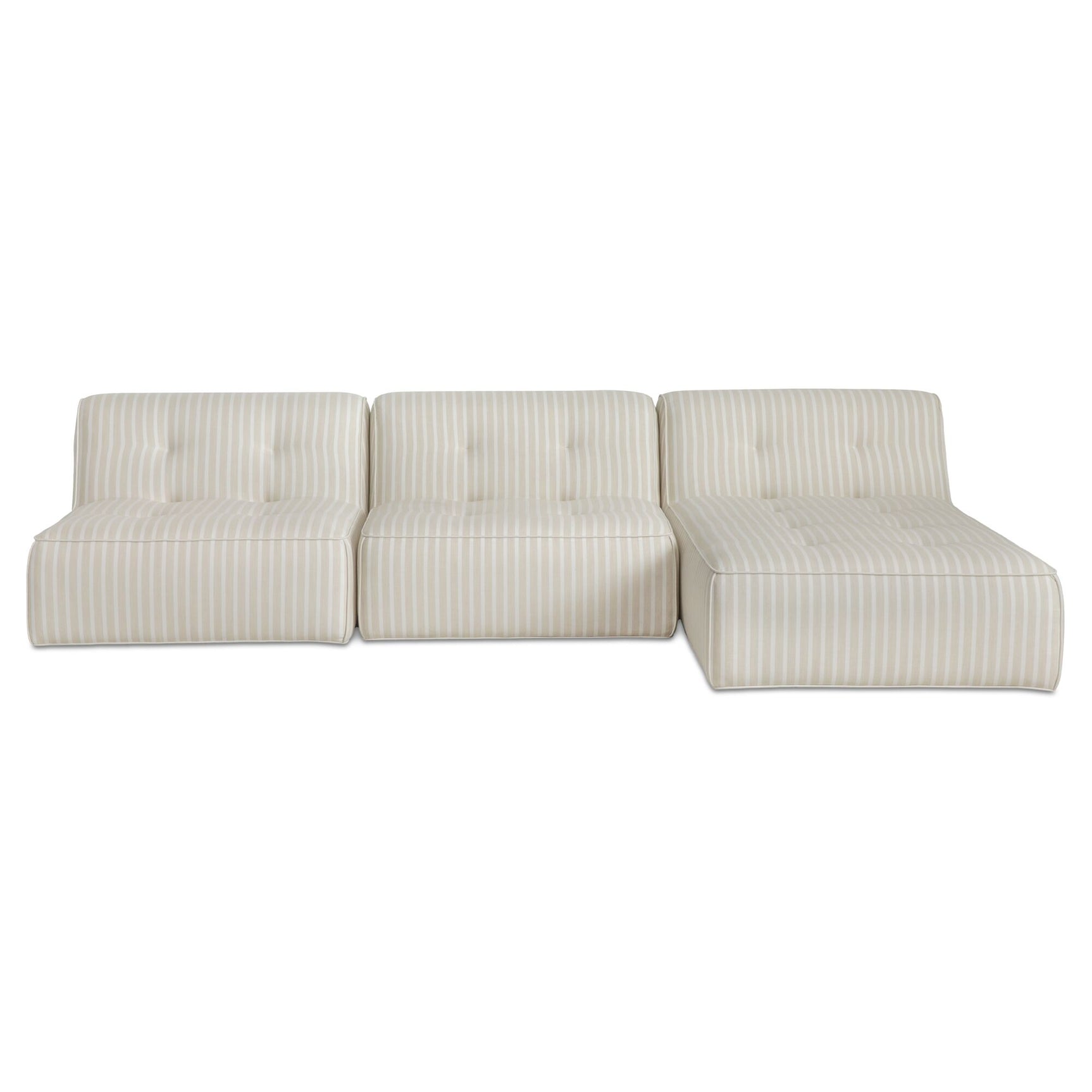 Sunseeker Brown Stripe 3 Piece Outdoor Lounge - Ornate Home