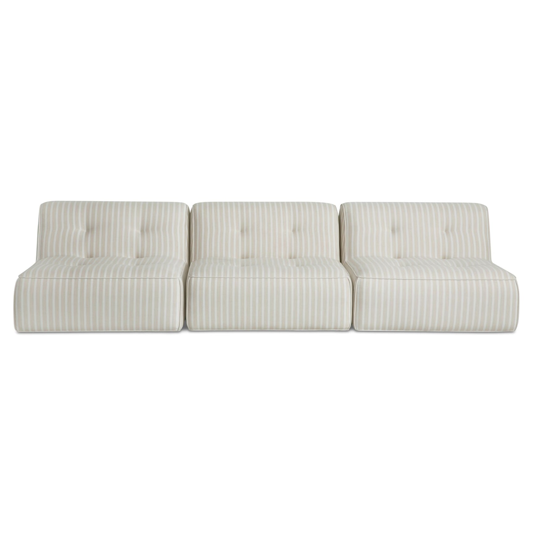 Sunseeker Brown Stripe 3 Piece Outdoor Sofa - Ornate Home