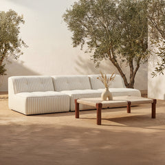 Sunseeker Brown Stripe 3 Piece Outdoor Sofa - Ornate Home