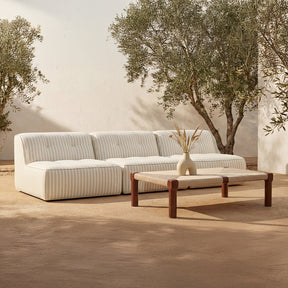 Sunseeker Brown Stripe 3 Piece Outdoor Sofa - Ornate Home