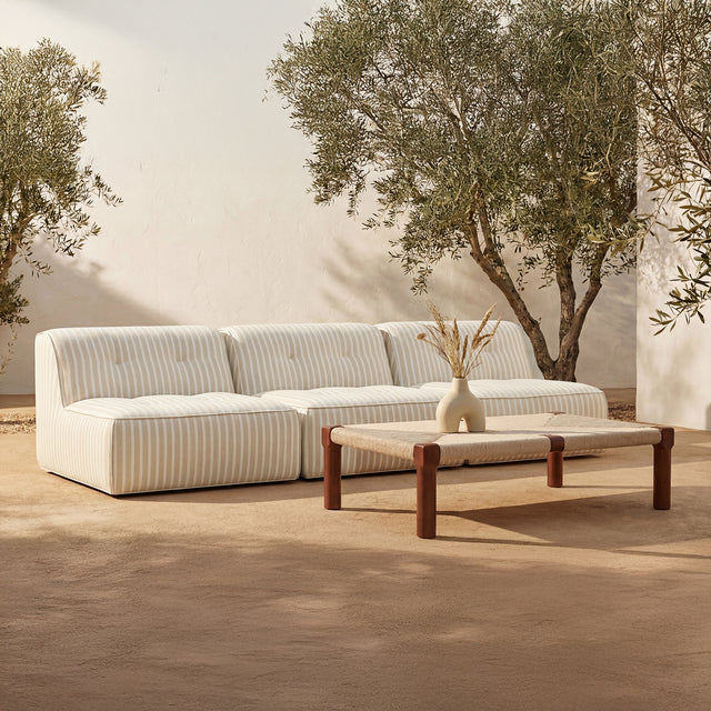 Sunseeker Brown Stripe 3 Piece Outdoor Sofa - Ornate Home