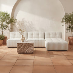 Sunseeker Brown Stripe Outdoor Chaise - Ornate Home