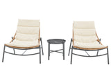Sunset 3-Piece Patio Conversation Set in Cream - Ornate Home