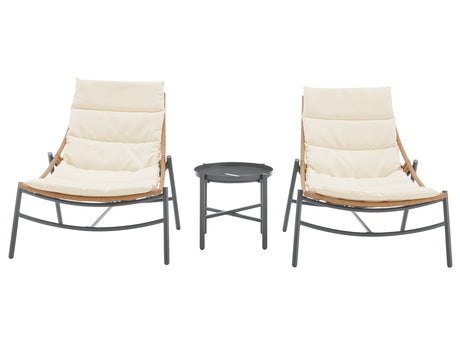 Sunset 3-Piece Patio Conversation Set in Cream - Ornate Home