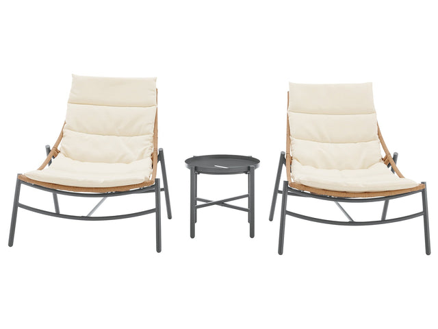 Sunset 3-Piece Patio Conversation Set in Cream - Ornate Home