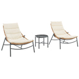 Sunset 3-Piece Patio Conversation Set in Cream - Ornate Home