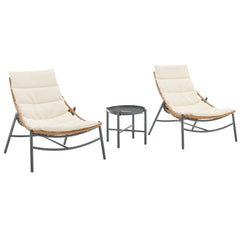 Sunset 3-Piece Patio Conversation Set in Cream - Ornate Home
