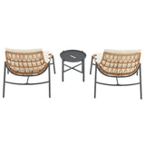 Sunset 3-Piece Patio Conversation Set in Cream - Ornate Home