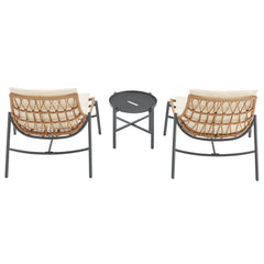 Sunset 3-Piece Patio Conversation Set in Cream - Ornate Home