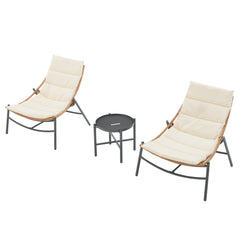 Sunset 3-Piece Patio Conversation Set in Cream - Ornate Home