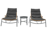 Sunset 3-Piece Patio Conversation Set in Grey - Ornate Home