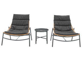 Sunset 3-Piece Patio Conversation Set in Grey - Ornate Home