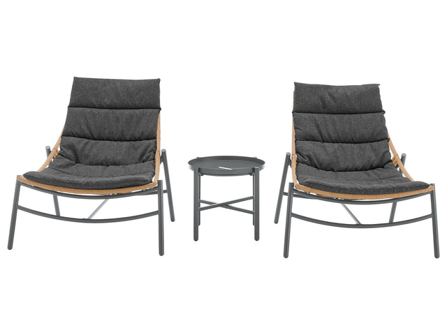 Sunset 3-Piece Patio Conversation Set in Grey - Ornate Home