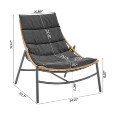 Sunset 3-Piece Patio Conversation Set in Grey - Ornate Home