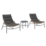 Sunset 3-Piece Patio Conversation Set in Grey - Ornate Home