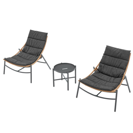 Sunset 3-Piece Patio Conversation Set in Grey - Ornate Home