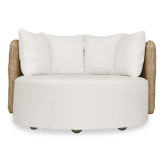 Sunset Gray/White Outdoor Round Swivel Day Bed - Ornate Home