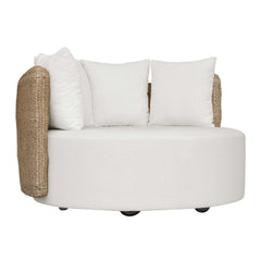 Sunset Gray/White Outdoor Round Swivel Day Bed - Ornate Home