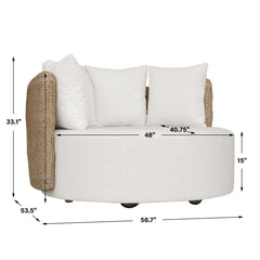 Sunset Gray/White Outdoor Round Swivel Day Bed - Ornate Home