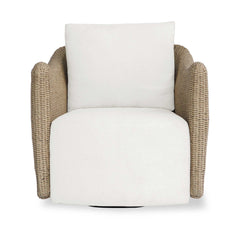 Sunset Gray/White Outdoor Swivel Lounge Chair - Ornate Home