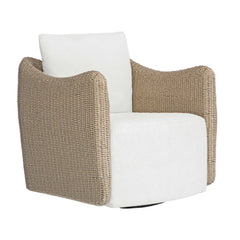 Sunset Gray/White Outdoor Swivel Lounge Chair - Ornate Home